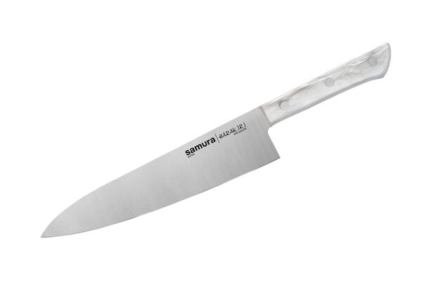 Нож кухонный "Samura HARAKIRI" Шеф 208 мм, корроз.-стойкая сталь, белый акрил