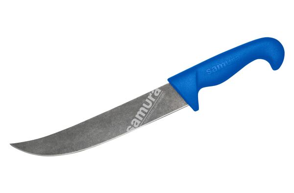Нож кухонный "Samura SULTAN PRO" для нарезки, пчак 213 мм, ТЭП синий, AUS-8 с галт.