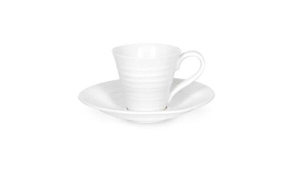Чашка кофейная с блюдцем Portmeirion Софи Конран для Портмейрион 80 мл, белая