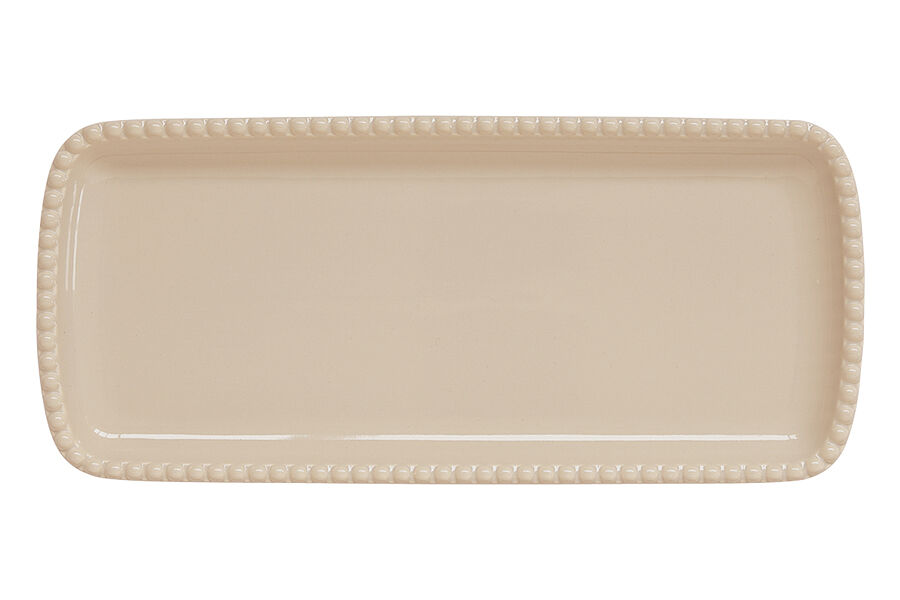 Блюдо прямоугольное Tiffany, бежевое, 36х16 см - фото 1