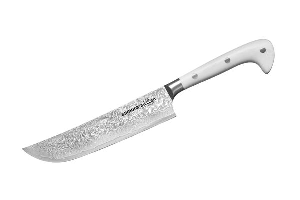 Нож кухонный "Samura SULTAN" Шеф 164 мм, G-10 бел., дамаск 67 слоев, с больст.