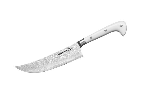 Нож кухонный "Samura SULTAN" Пичак 159 мм, G-10 бел., дамаск 67 слоев