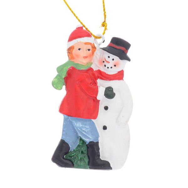 Подвесная фигурка Repast Мальчик со снеговиком 4*1*6 см