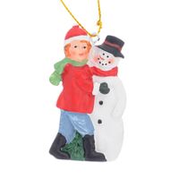 Подвесная фигурка Repast Мальчик со снеговиком 4*1*6 см - фото 1