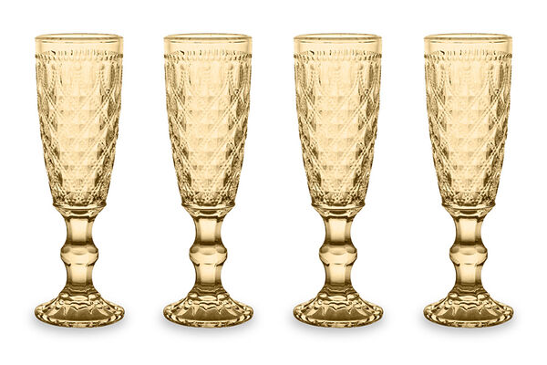 Набор бокалов для шампанского Dubai, янтарный, 150 мл, 4 шт