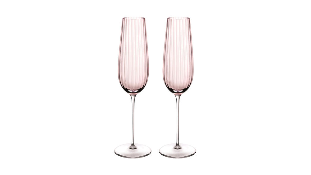 Набор бокалов для шампанского 200 мл, 2 шт Nude Glass Round UP Dusty Rose - фото 1