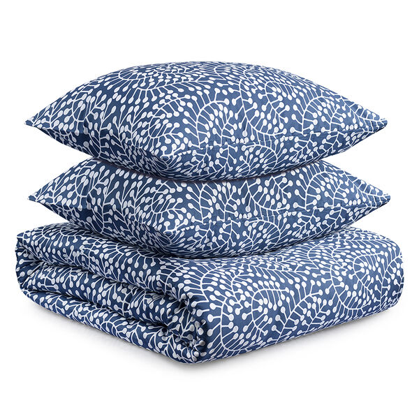 1,5 спальный комплект постельного белья, 150х200 см темно-синего цвета с принтом Спелая смородина , Tkano Scandinavian touch