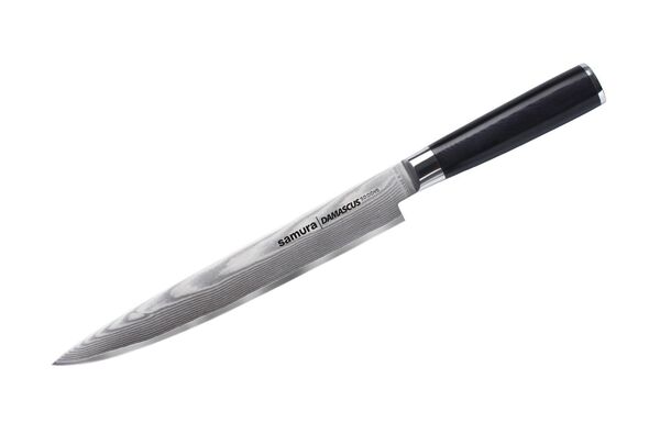 Нож кухонный "Samura DAMASCUS" для нарезки 230 мм, G-10, дамаск 67 слоев