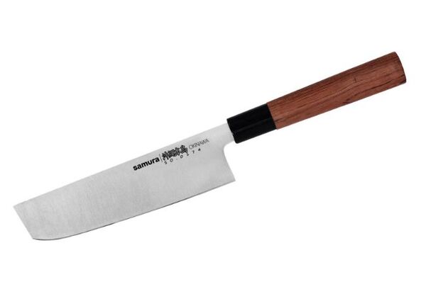 Нож кухонный "Samura OKINAWA" Накири 172 мм, AUS-8, палисандр