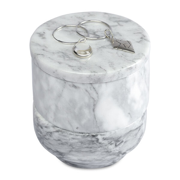 Шкатулка для украшений Marm, Ø10,5 см, белый мрамор - фото 1