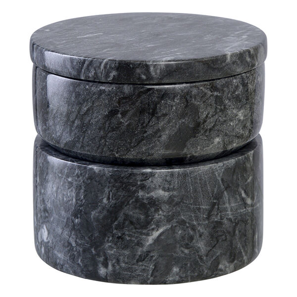 Шкатулка для украшений Marm, Ø10,5 см, черный мрамор - фото 1