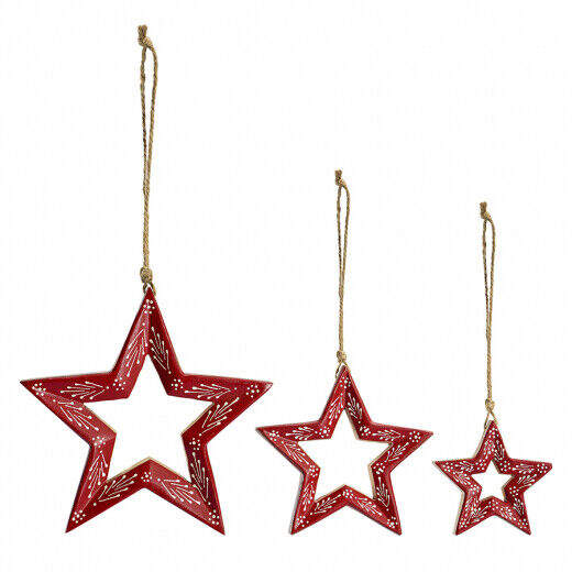 Набор елочных украшений Bright stars из коллекции New Year Essential, 3 шт. - фото 1