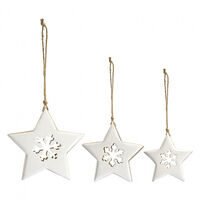 Набор елочных украшений Winter stars из коллекции New Year Essential, 3 шт. - фото 1