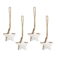 Набор елочных украшений Marble stars из коллекции New Year Essential, 4 шт. - фото 1