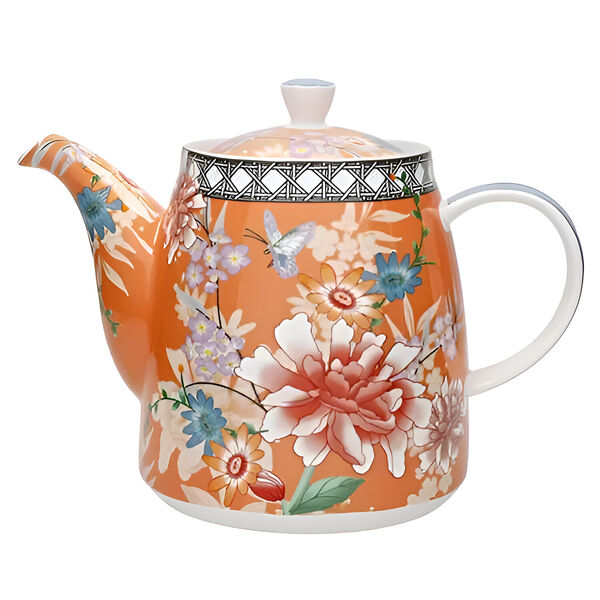 Чайник Bell London Pottery 1л с коралловым цветочным рисунком