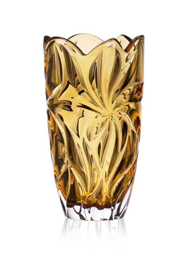 Ваза 28см FLORA amber Aurum Crystal