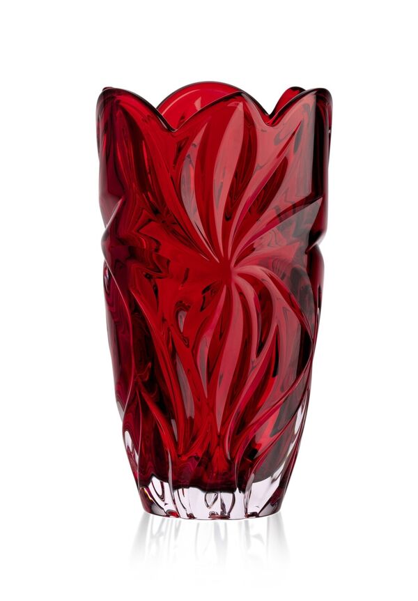 Ваза 28см FLORA red Aurum Crystal