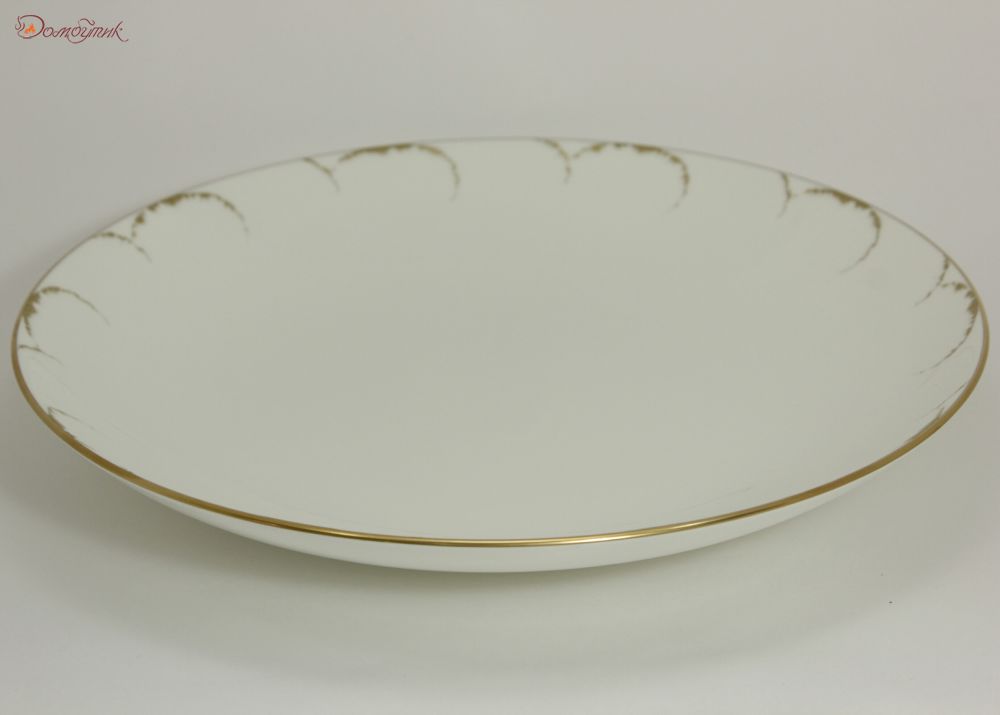 Блюдо круглое "Белый с золотом" 32 см - фото 1