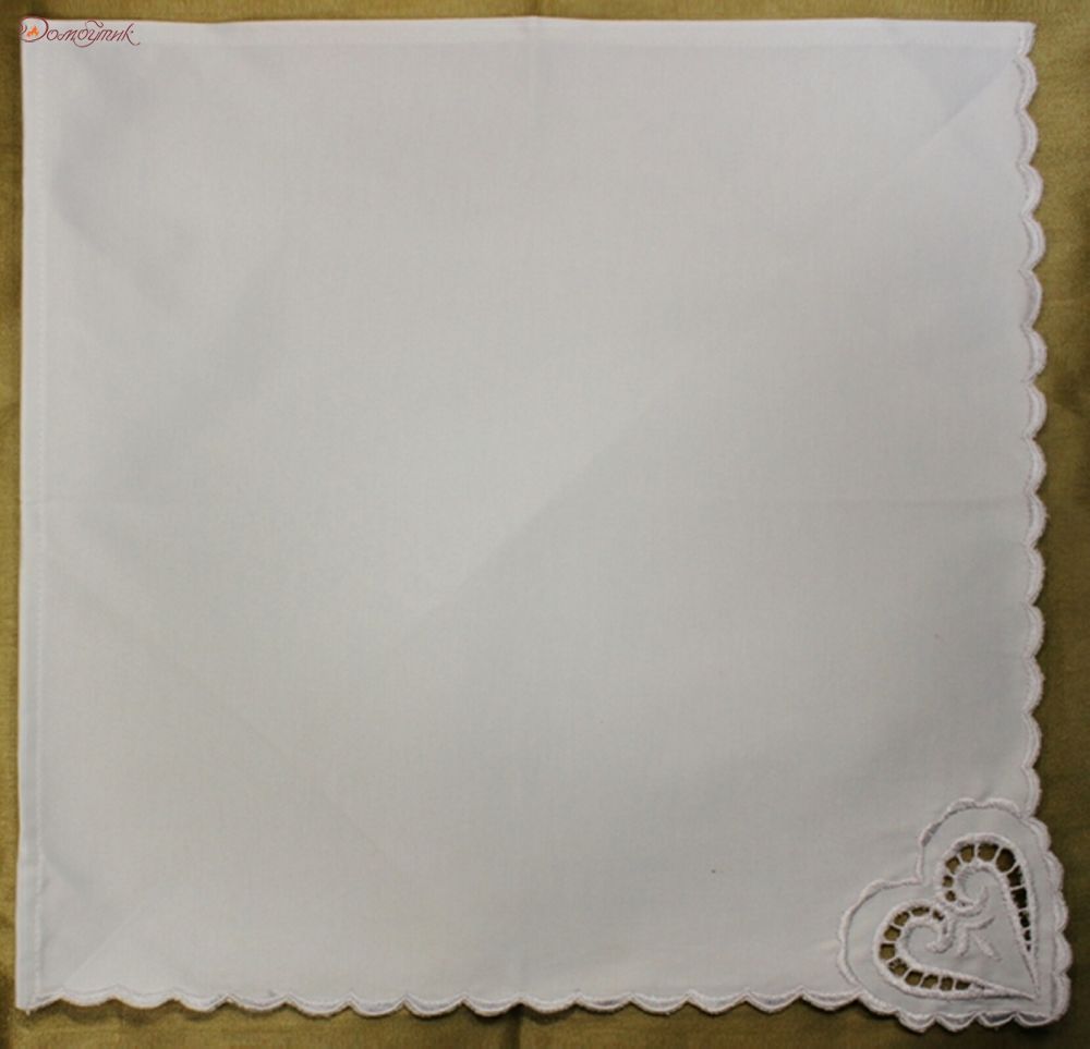 Салфетки "Белые с вышивкой" 35х35 см, (6 шт.), водоотталкивающие - фото 1