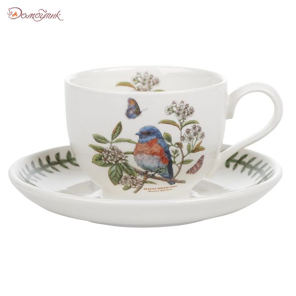 Чашка чайная с блюдцем Portmeirion Ботанический сад.Птицы.Лазурная птица 200 мл