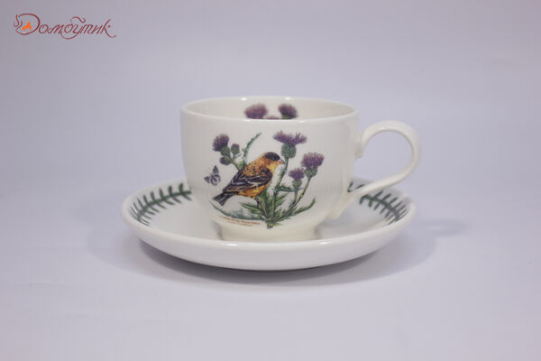 Чашка чайная с блюдцем Portmeirion Ботанический сад.Птицы.Щегол 200 мл