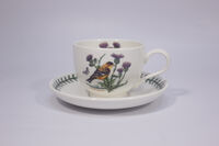 Чашка чайная с блюдцем Portmeirion Ботанический сад.Птицы.Щегол 200 мл - фото 1