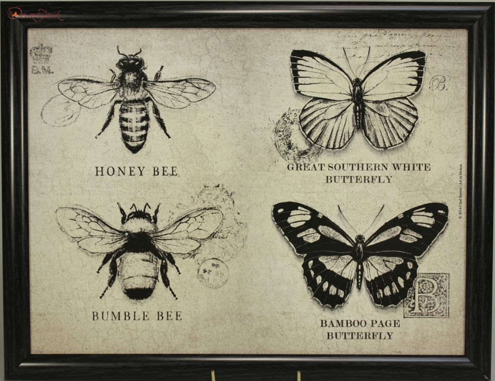 Поднос с подушкой "Бабочки и пчелы" - фото 1
