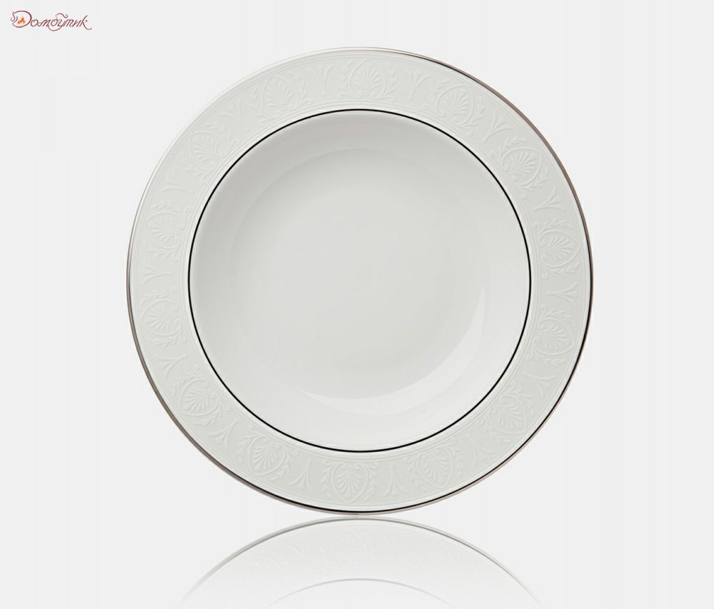 Тарелка суповая "Ханна, платиновый кант" 22,5 см - фото 1