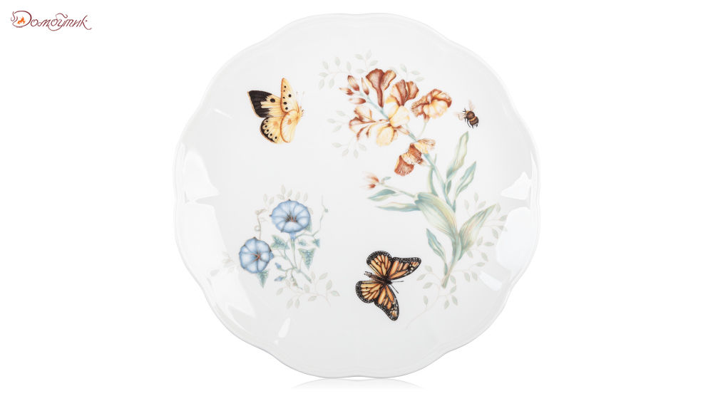 Тарелка обеденная  "Бабочки на лугу" "Бабочка-Монарх", 27,5 см, Lenox - фото 1