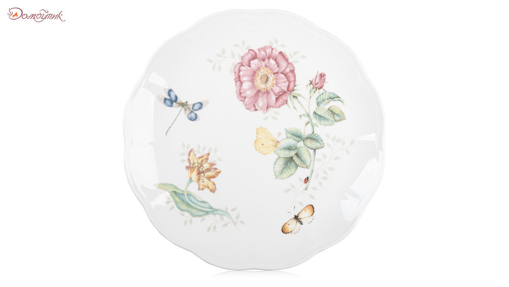 Тарелка обеденная  "Бабочки на лугу" "Стрекоза", 27,5 см , Lenox - фото 1