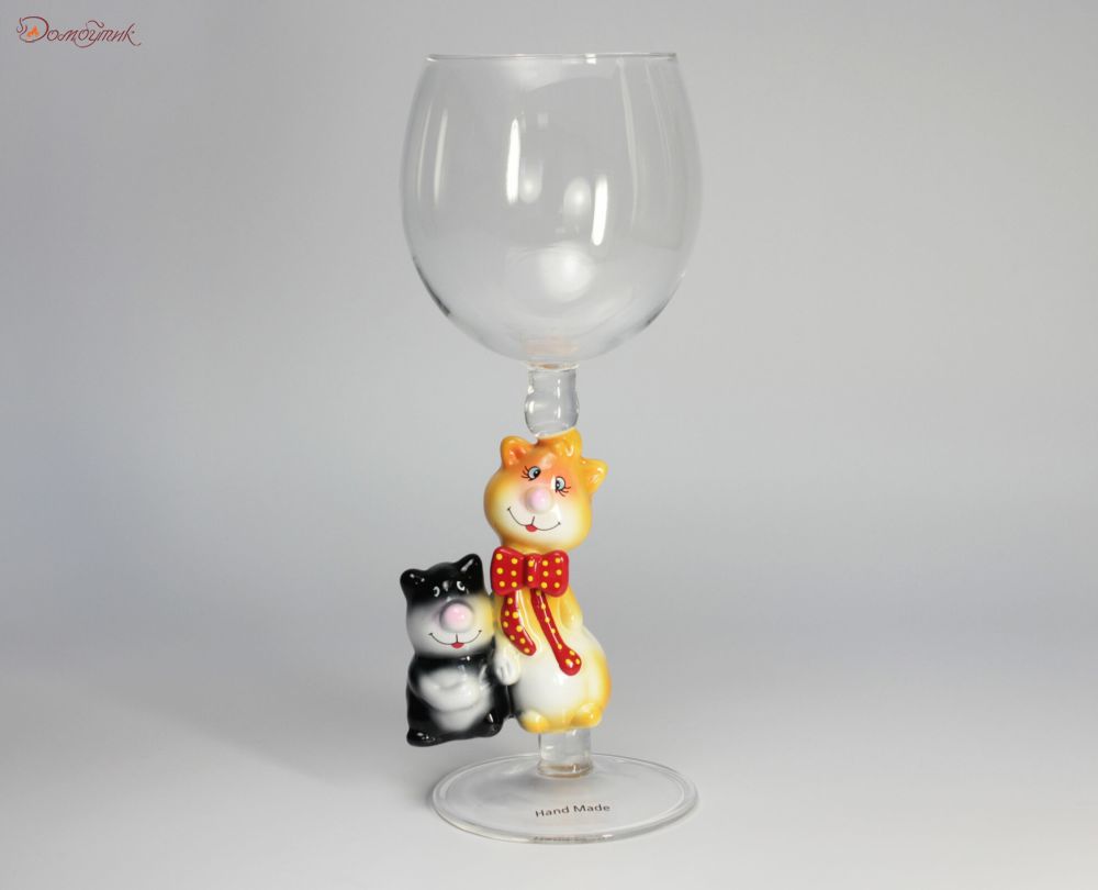 Бокал для вина "Веселые коты" 380 мл - фото 1