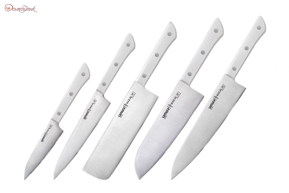 Набор ножей 5 в 1 "Samura HARAKIRI" 11,23,43,85,95, корроз.-стойкая сталь, ABS пластик - фото 1