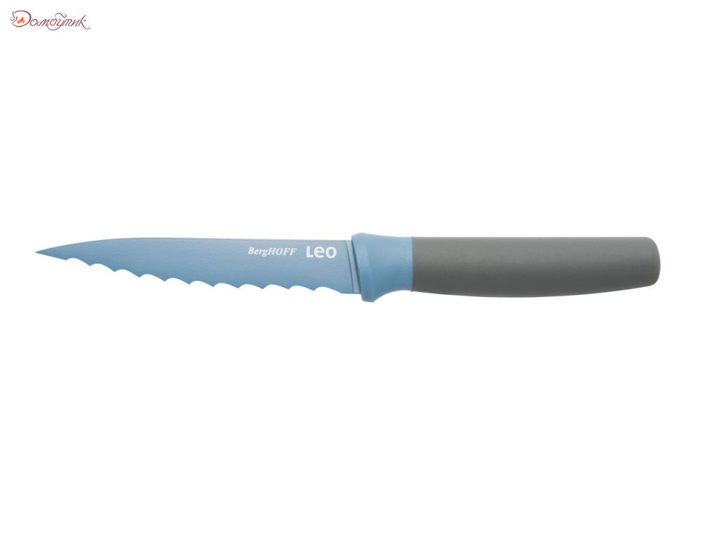 Нож универсальный зазубренный 11,5 см (синий) - фото 1