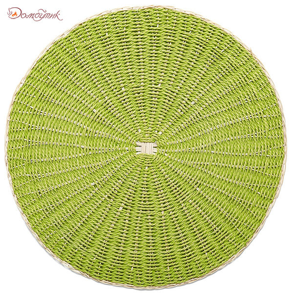 Салфетка подстановочная круглая "Пальмовый лист" 38 см (зеленая)