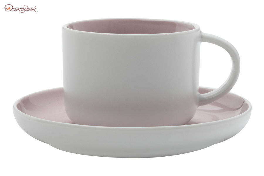 Чашка с блюдцем Оттенки (розовая), 250мл - фото 1
