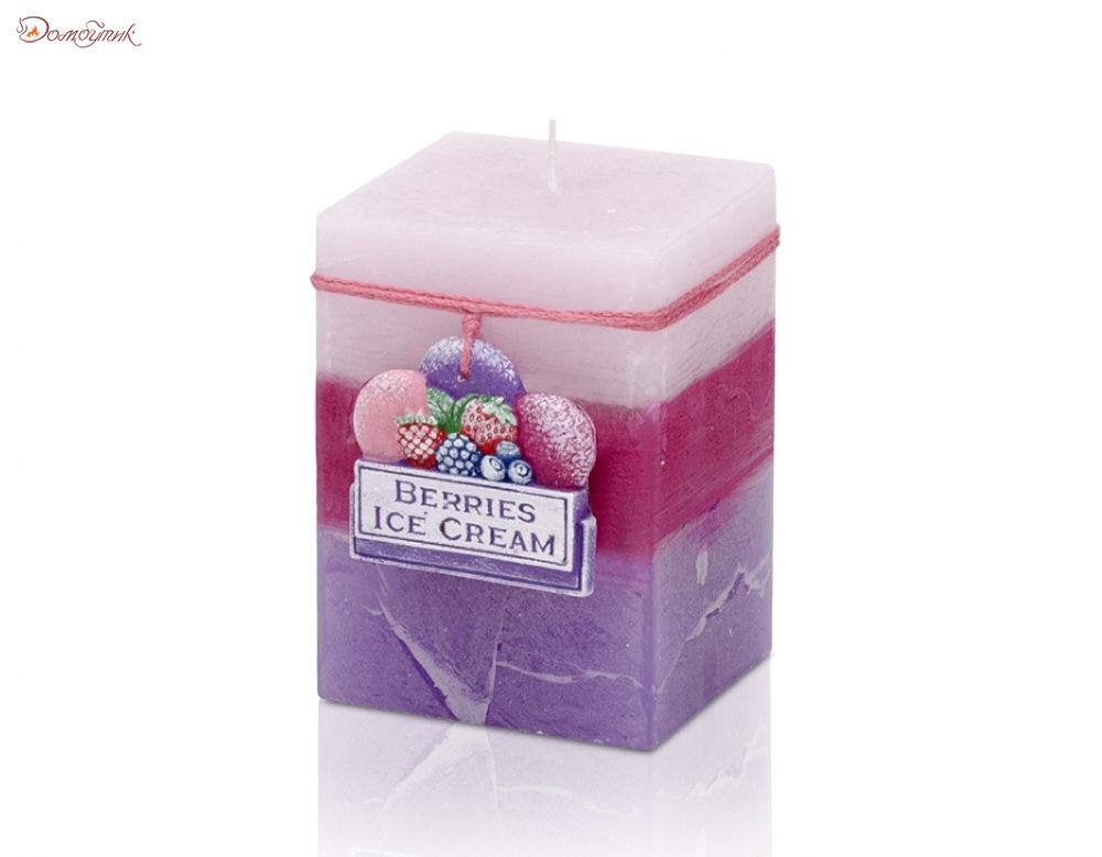 Свеча "Мороженое из ягод" (Berries ice cream), блок 7х9 см - фото 1