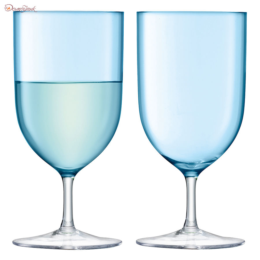 Набор из 2 бокалов для воды и вина Hint 400 мл бирюзовый - фото 1