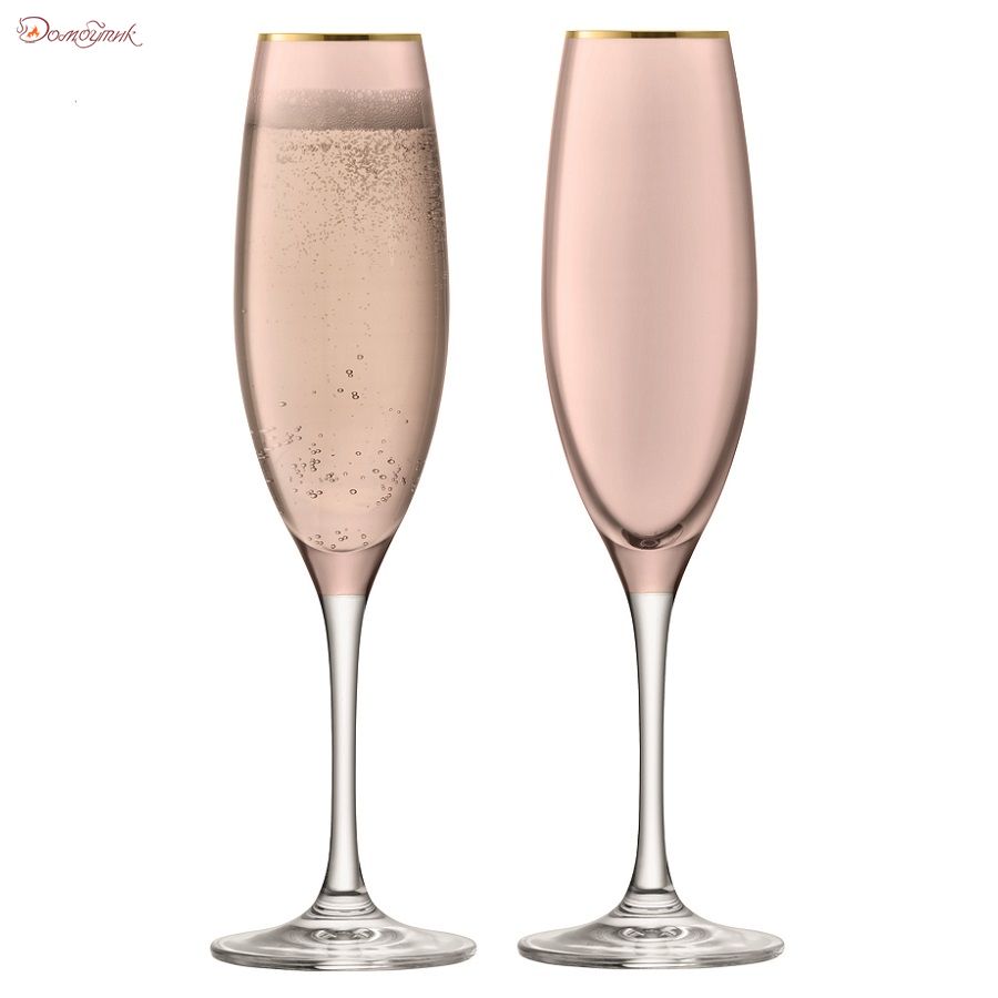 Набор из 2 бокалов флейт для шампанского Sorbet 225 мл коричневый - фото 1