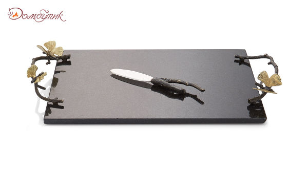 Доска для сыра с ножом "Бабочки гинкго" 47см, Michael Aram