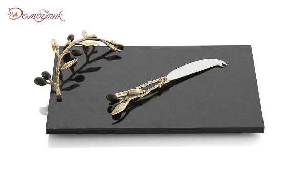 Доска для сыра с ножом"Золотая оливковая ветвь" 32см, Michael Aram