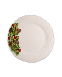 Тарелка обеденная Bordallo Pinheiro Рождественская гирлянда 29,5 см, керамика - фото 1