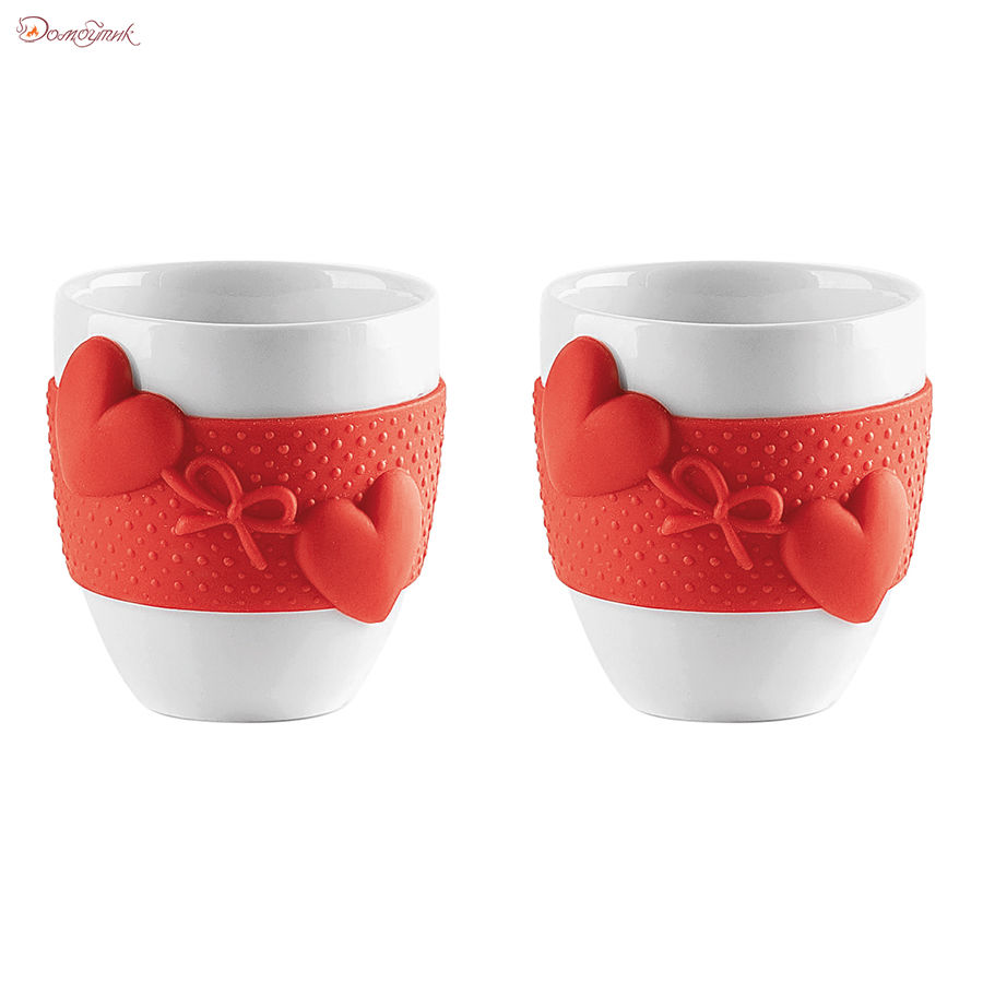 Набор из 2 чашек для кофе Love красный - фото 1
