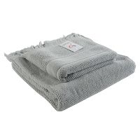 Полотенце банное с бахромой серого цвета Essential, 70х140 см, Tkano - фото 1