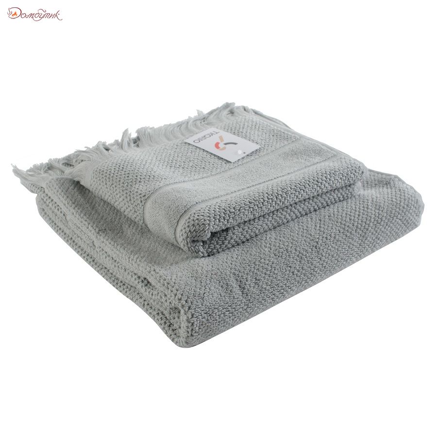 Полотенце для рук декоративное с бахромой серого цвета Essential, 50х90 см, Tkano - фото 1