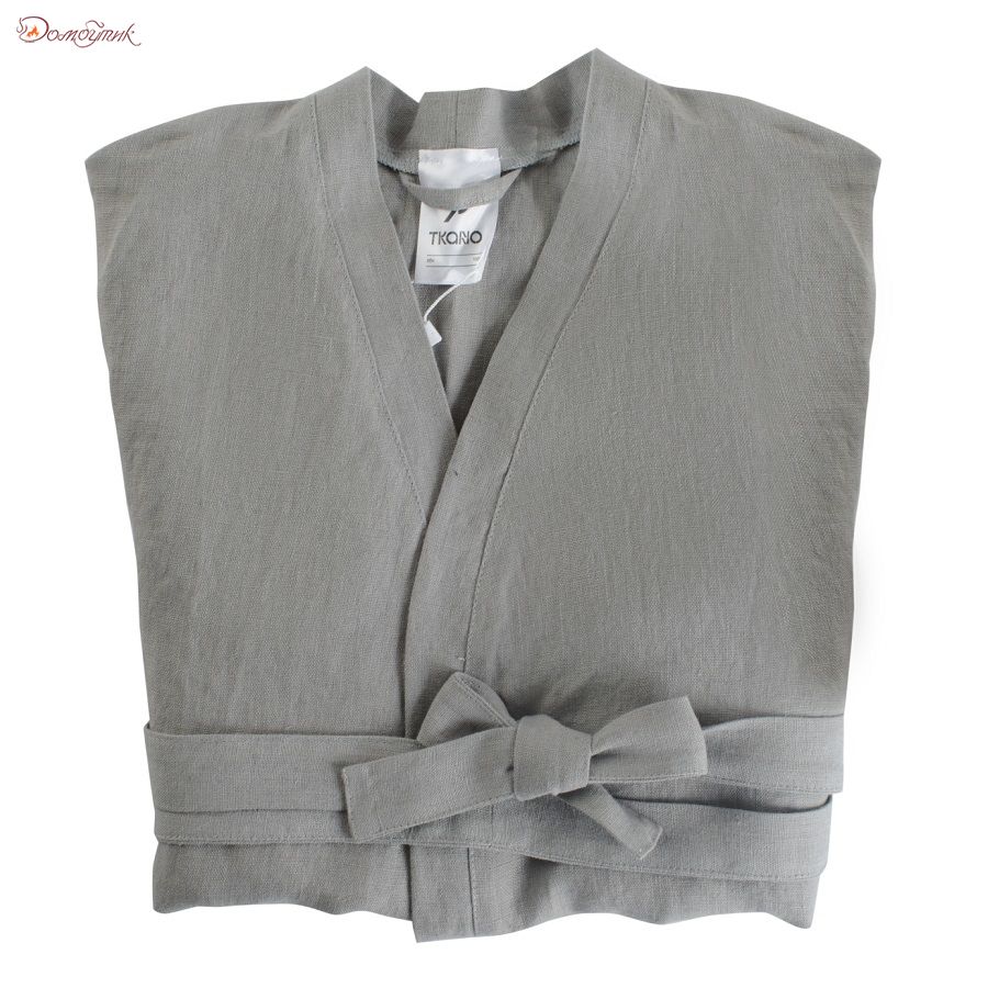 Халат из умягченного льна серого цвета Essential, размер S - фото 1