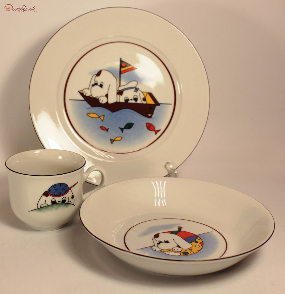 Детский набор посуды "Морское путешествие" 3 предмета - фото 1