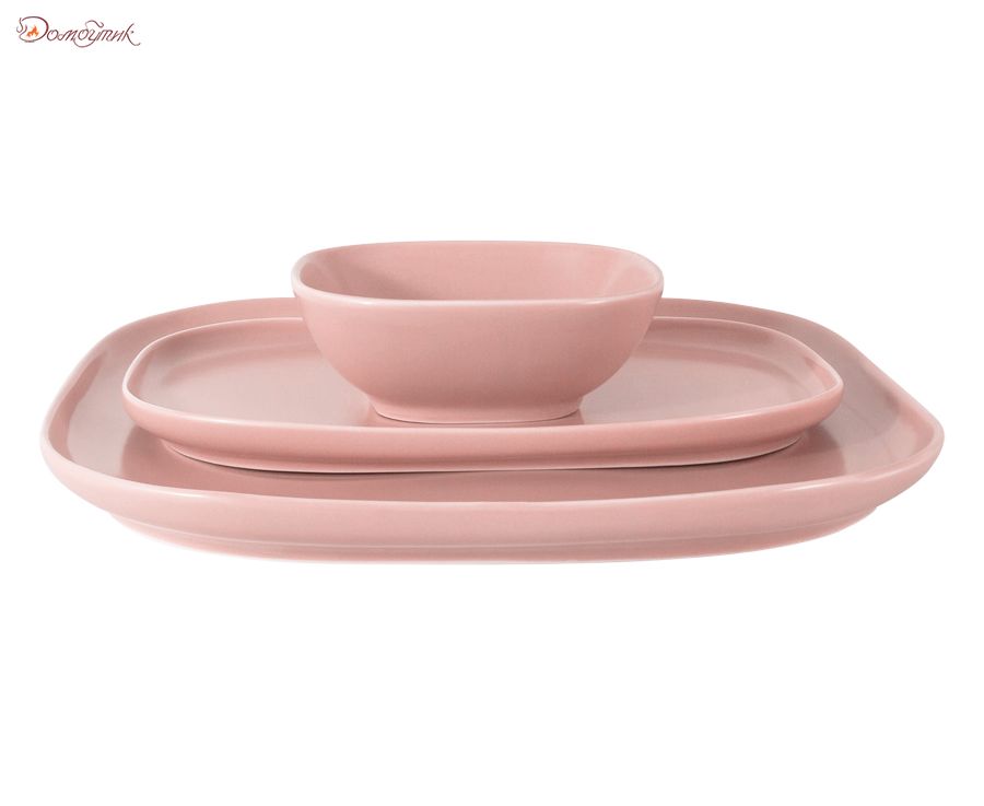Набор" Форма" розовый: 2 тарелки + салатник, Maxwell & Williams - фото 1