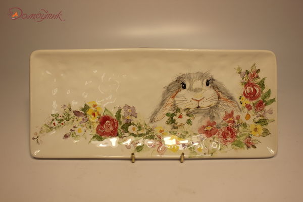 Блюдо прямоугольное "Милый кролик" 28x12см, Certified International