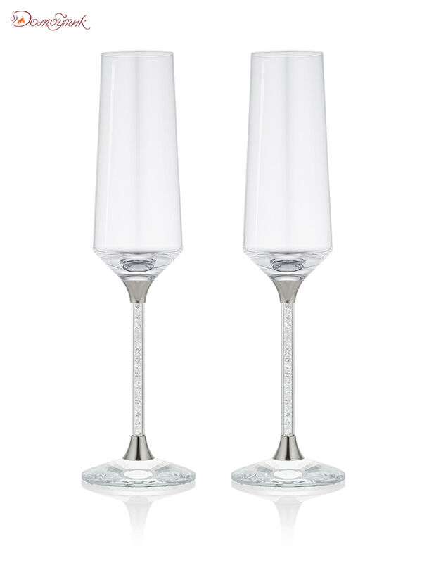 Набор из 2-х бокалов для шампанского с кристаллами Swarovski