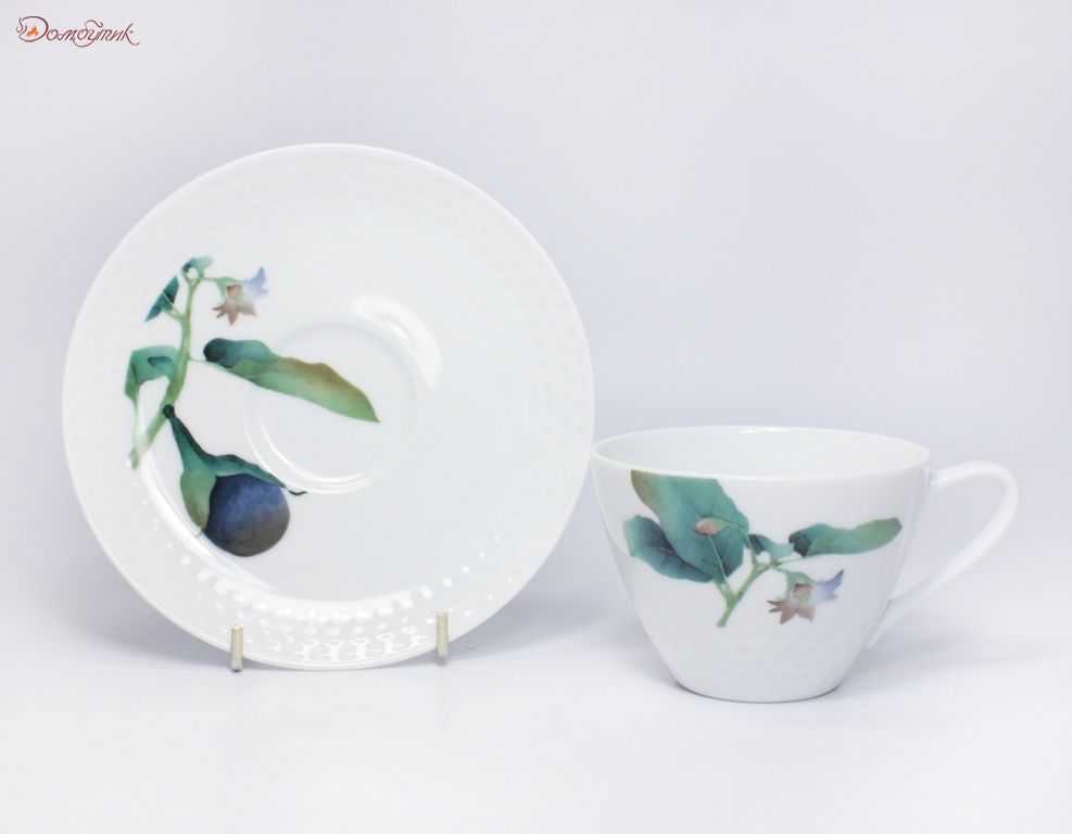 Чашка чайная с блюдцем Noritake "Овощной букет.Баклажан" 210мл - фото 1